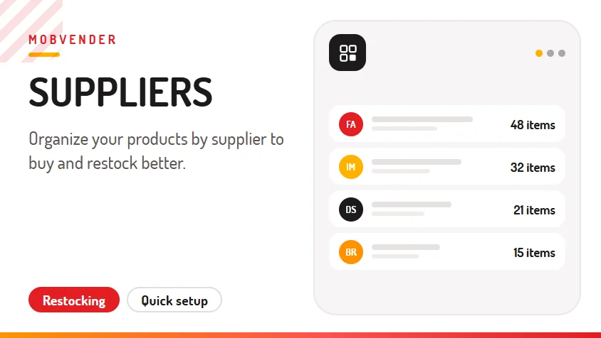 MOBVENDER – feature: Suppliers