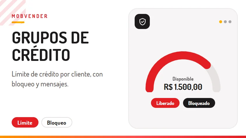 MOBVENDER – función: Grupos de crédito