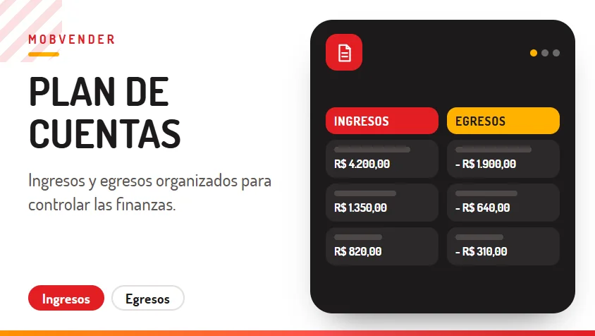 MOBVENDER – función: Plan de cuentas