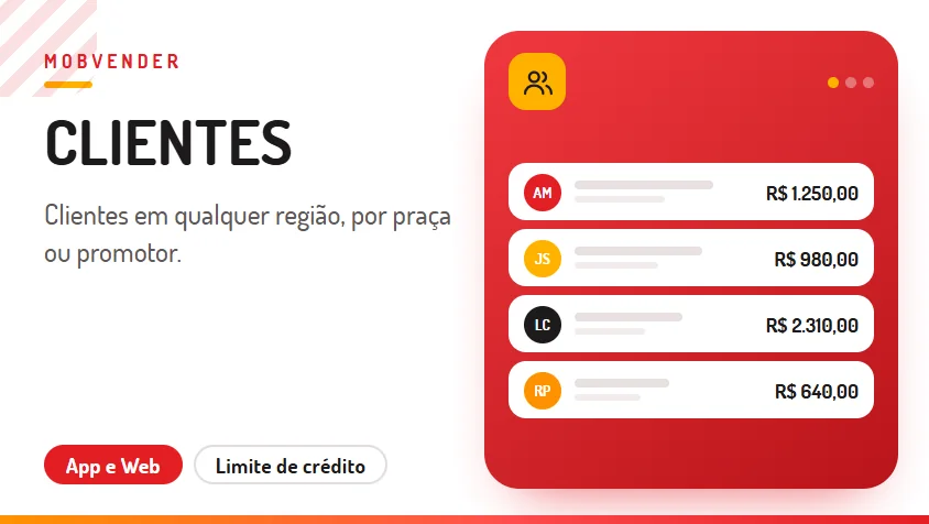 MOBVENDER – funcionalidade: Clientes