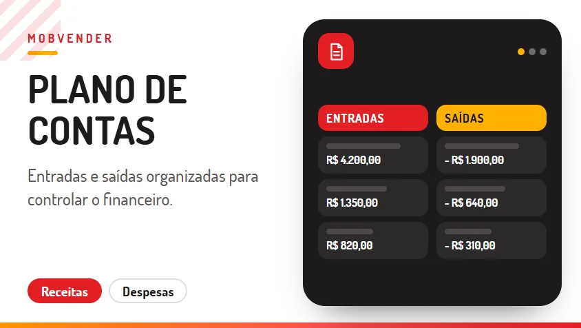 MOBVENDER – funcionalidade: Plano de contas