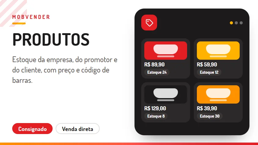 MOBVENDER – funcionalidade: Produtos